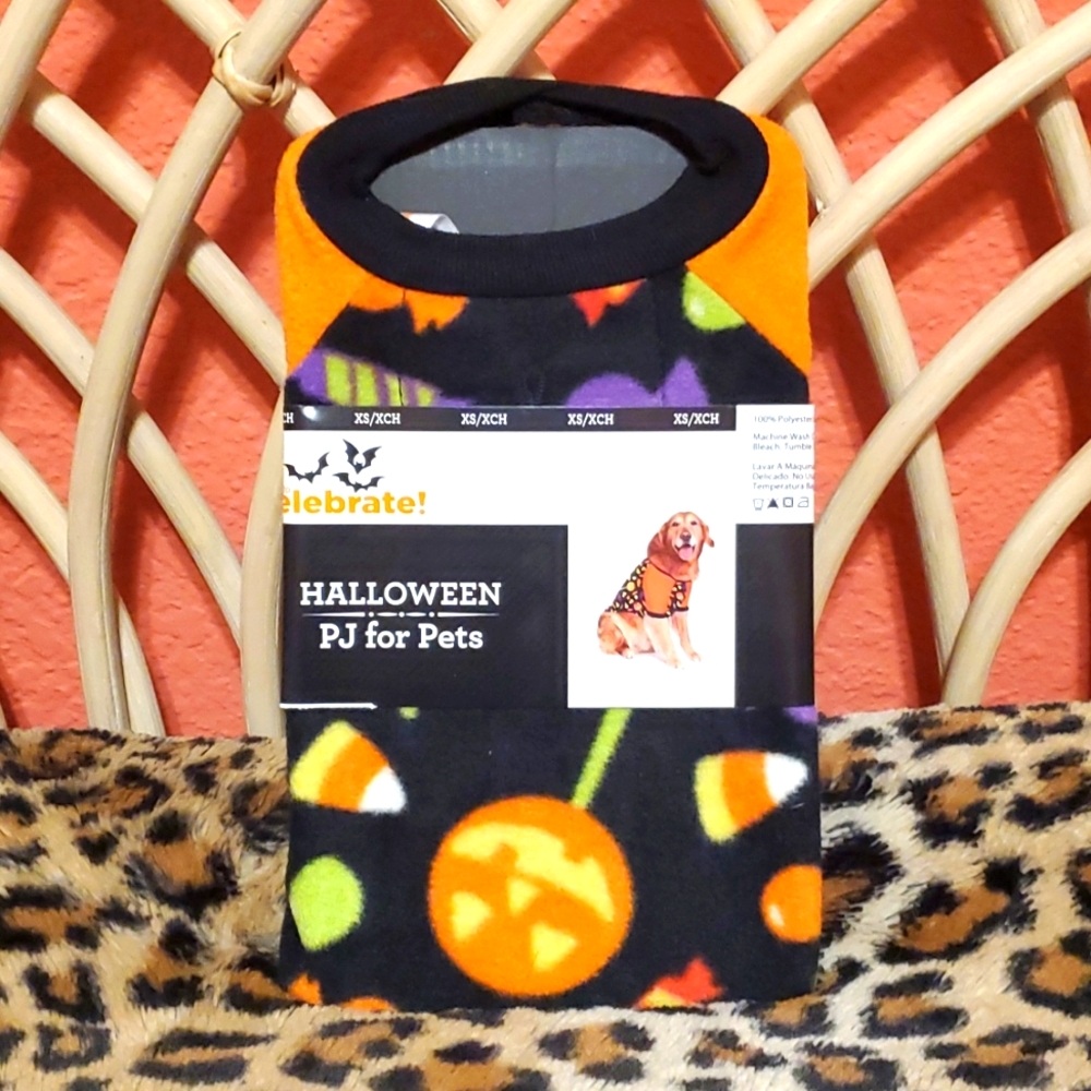 Halloween Cozy Trick or Treat Candy PJs for Pets XS